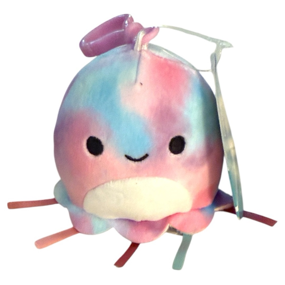 Squishmallows Pink and Blue Stuffed Animal Octopus clip on